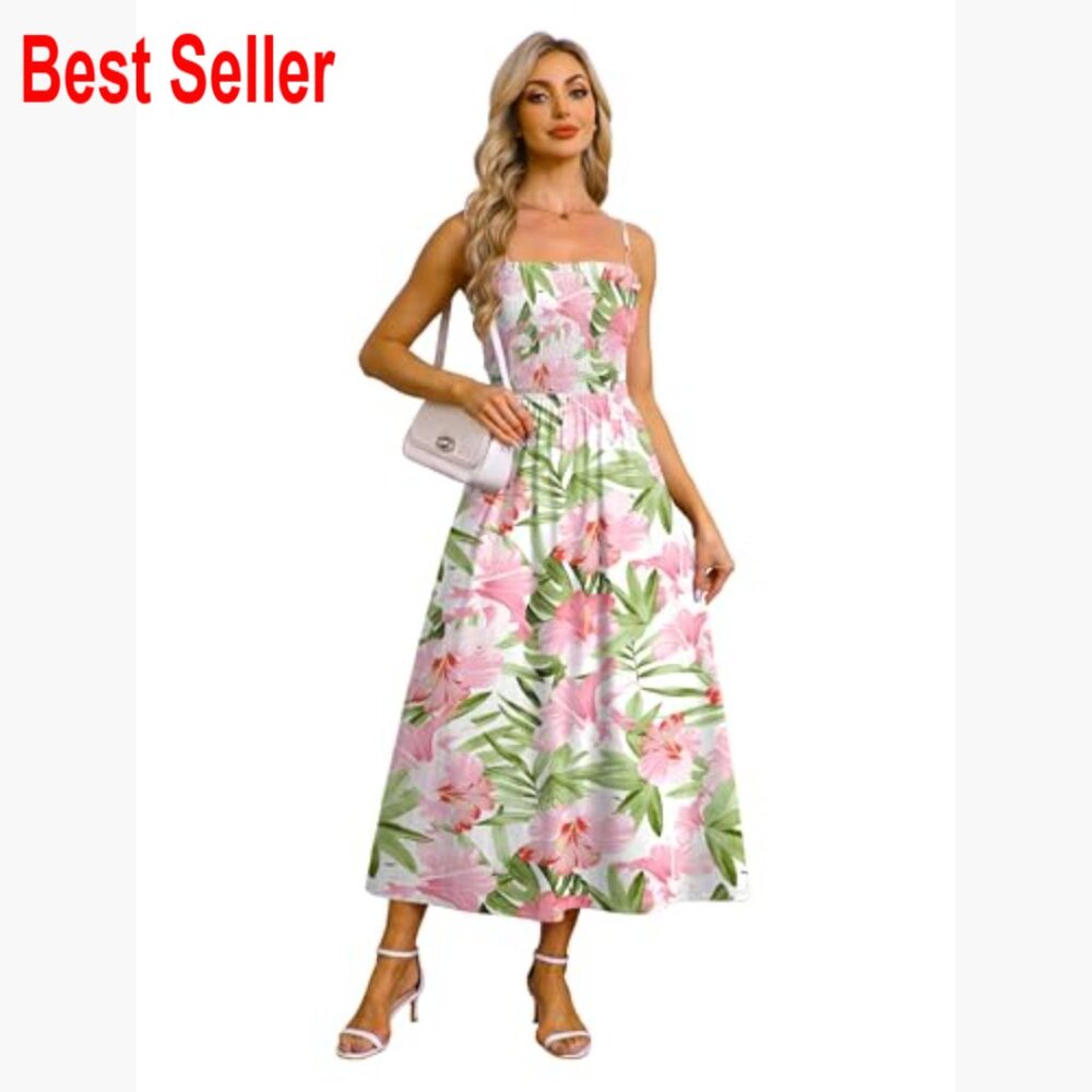 Polyester Spandex Spaghetti Strap Maxi Dress with… - image 3